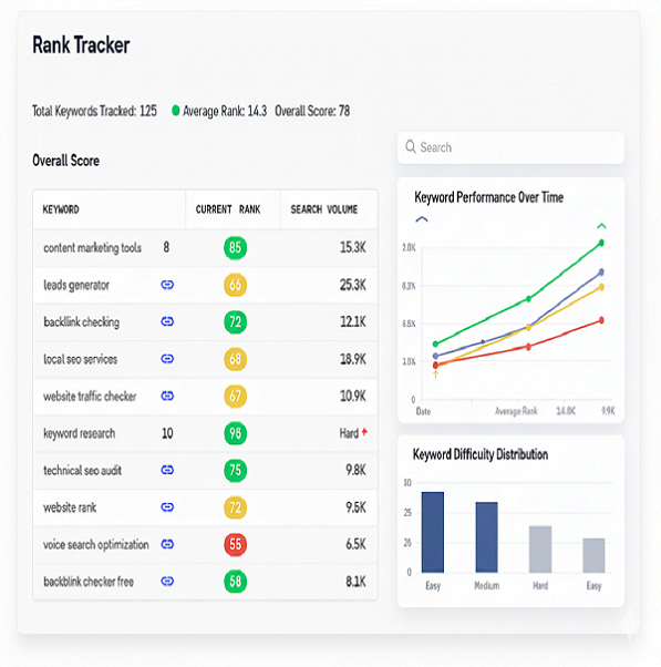 Rank tracker & keywords